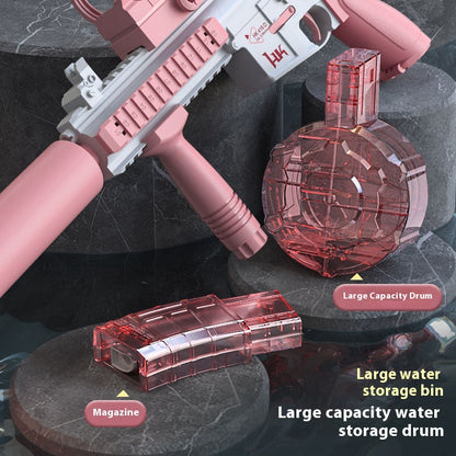 M416 LED Light-Up Electric Water Gun – Blue Edition with High-Speed Water Jet and Tactical Features